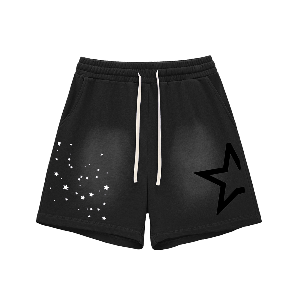 Sun Fade Raw Edge Cotton Shorts