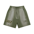 Camo Sun Fade Distressed Shorts