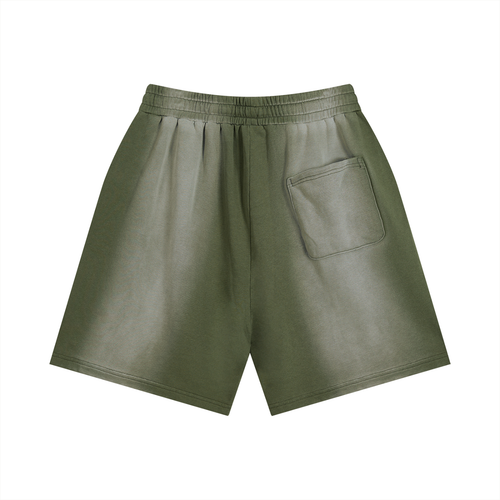 Camo Sun Fade Distressed Shorts